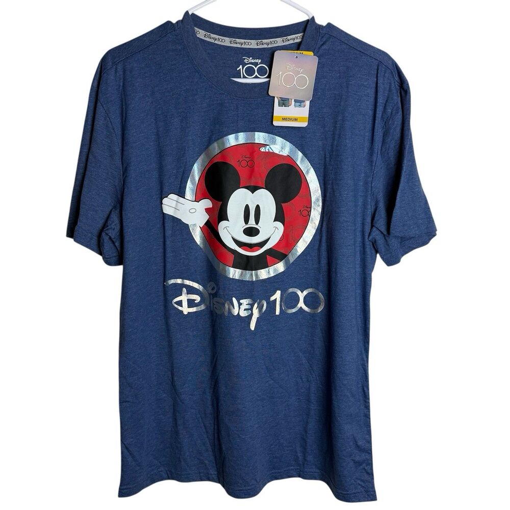Disney 100 Years Of Wonder Holographic Tee Shirt Mickey Mouse Unisex Size Med